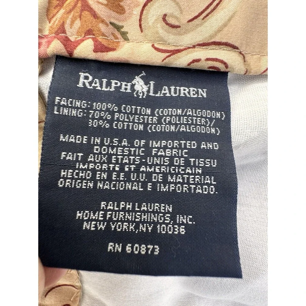 RALPH LAUREN Guinevere Aragon 4 CURTAIN PANELS Drapes Sateen Weighted 40”x84”
